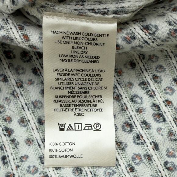 Pilcro Anthropologie Keira Floral Peter Pan Collar Blouse Top M Cottagecore - Picture 5 of 9